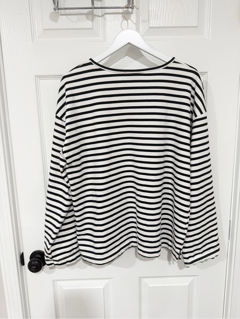 Tuckernuck Black White Breton Stripe Long Sleeve Top Coastal Preppy Large - Picture 7 of 7